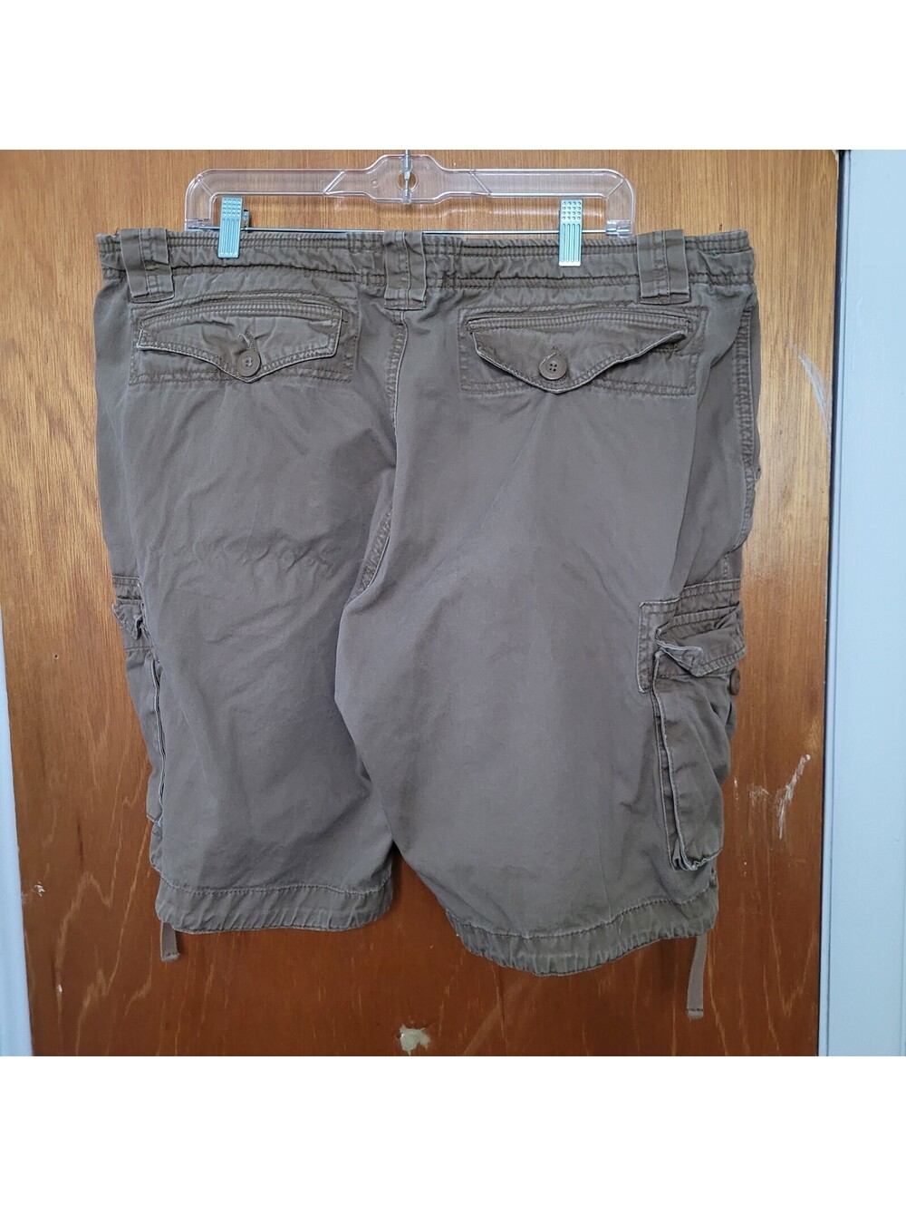 MATCHSTICK Cargo Shorts Men 42 Khaki Twill Drawstring Waist Utility Pockets - Picture 2 of 9